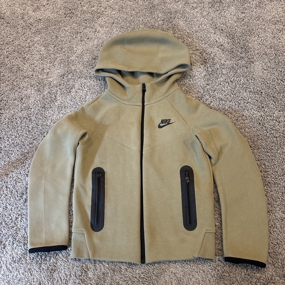 Nike Kids Sportswear Tech Fleece 'Neutral Olive' Full-Zip Hoodie FD3285-276